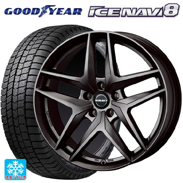 【6/22 20時〜 全品P5倍＆クーポン】BMW 2シリーズ クーペ(G42)用 225/45R18 95Q XL グッドイヤー アイスナビ8 # ティーエーエス ボルベット タイプ Z ダークグレーマット 新品スタッドレスタイヤホイール 4本セット