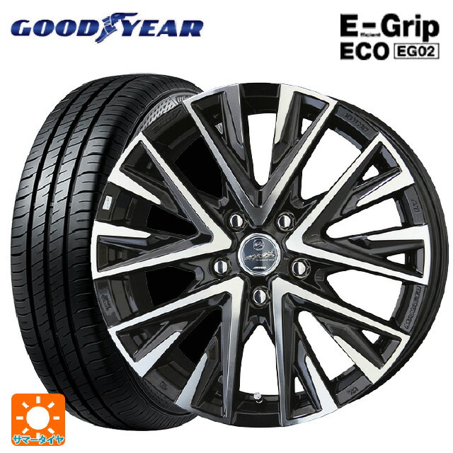 トヨタ プリウス(60系)用 195/65R16 92H グッドイヤー エフィシェントグリップ エコ EG02 共豊 スマック レジーナ サファイアブラックポリッシュ 新品サマータイヤホイール 4本セット