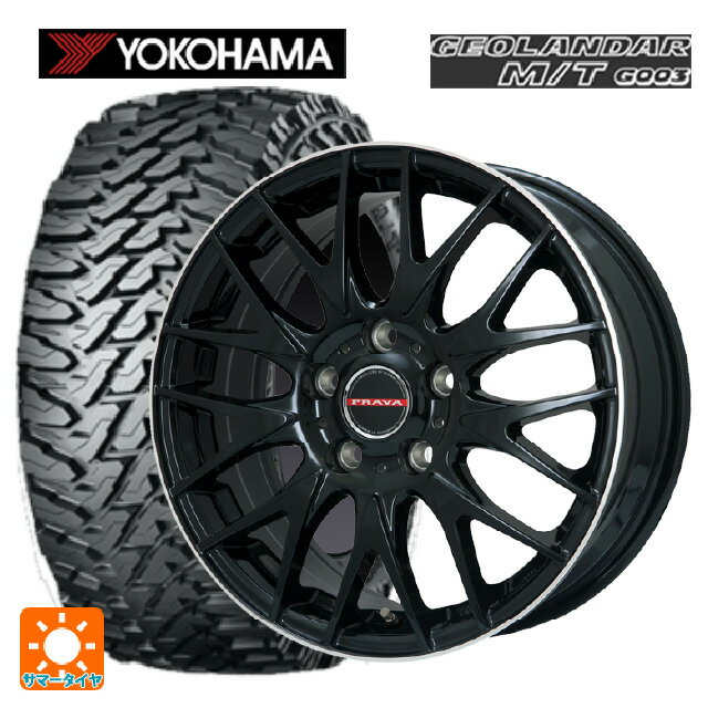 【6/20限定 全品P5倍＆クーポン】ミツオカ バディ()用 225/70R16 103S ヨコハマ ジオランダー M/T G003 正規品 # ビックウェイ レイシーン プラバ 9M Jr2 GBK/リムP 新品サマータイヤホイール 4本セット