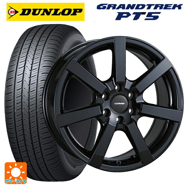 キャデラック SRXクロスオーバー(T166C)用 235/65R18 106H ダンロップ グラントレックPT5 # ユーエスデザイン キャスラー グロスブラック 新品サマータイヤホイール 4本セット