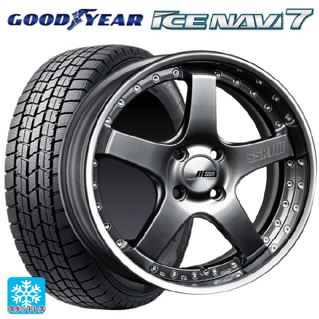 【6/20限定 全品P5倍＆クーポン】トヨタ プリウス(60系)用 195/60R17 90Q グッドイヤー アイスナビ7(数量限定) # タナベ SSR プロフェッサー SP4R チタンシルバー 新品スタッドレスタイヤホイール 4本セット