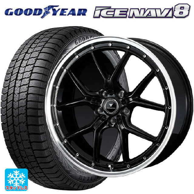 【6/22 20時〜 全品P5倍＆クーポン】トヨタ プリウス(60系)用 195/50R19 88Q グッドイヤー アイスナビ8 ウェッズ ノヴァリス アセットS1 BLACK/RIM POLISH 新品スタッドレスタイヤホイール 4本セット
