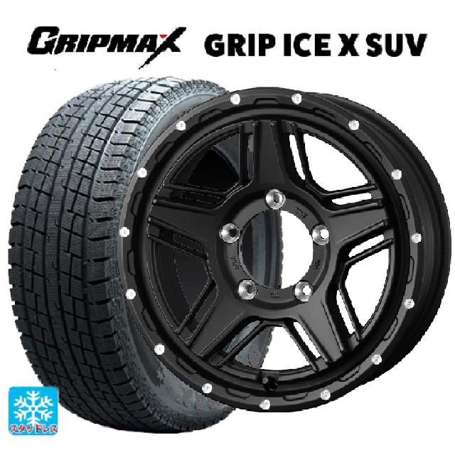 スズキ ジムニーシエラ(74系)用 195/80R15 96Q グリップマックス グリップアイスエックス SUV ブラックレター マッドヴァンス07 FULL MAT BLACK 新品スタッドレスタイヤホイール 4本セット