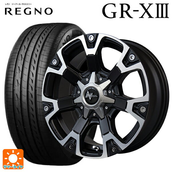 【6/22 20時〜 全品P5倍＆クーポン】トヨタ プリウス(60系)用 195/60R17 90H ブリヂストン レグノ GR-X3 正規品 # エムアイディー ナイトロパワー ウォーヘッド セミグロスブラック＋ハーフポリッシュ 新品サマータイヤホイール 4本セット