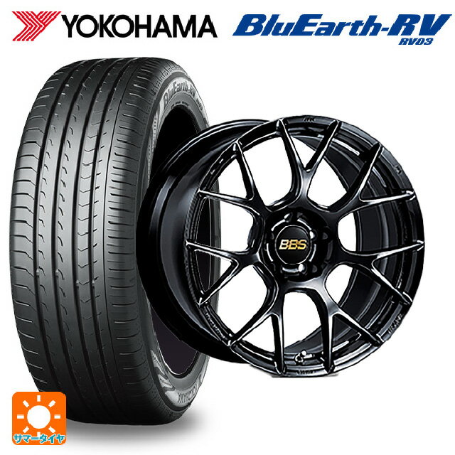 225/40R19 93W XL ヨコハマ ブルーアース RV03 BBS RE-V7 BK 19-8J 国産車用 サマータイヤホイール4本セット