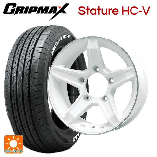 スズキ ジムニーノマド(JC74W)用 195/80R15 107/105Q グリップマックス スタチャーHCV ホワイトレター プレミックス エステラ ホワイト/リムポリッシュ 新品サマータイヤホイール 4本セット