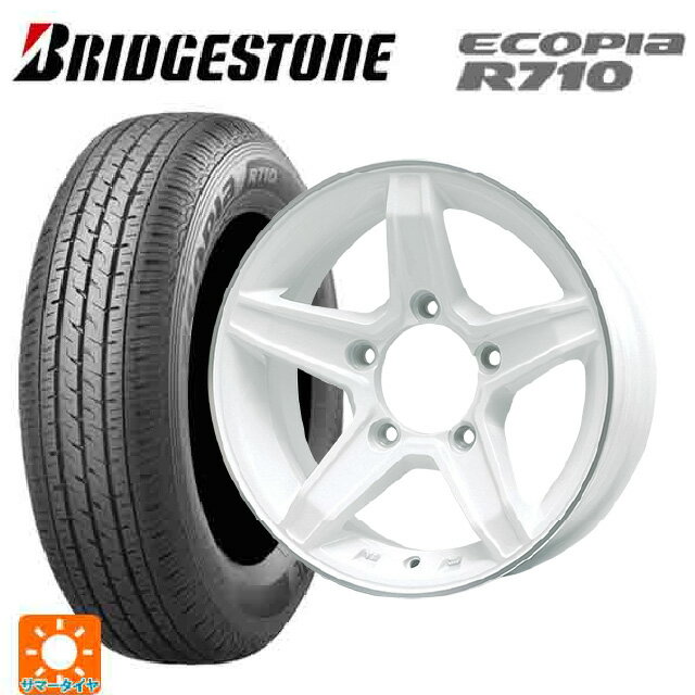 【6/15〜16限定 全品P5倍＆クーポン】スズキ ジムニーノマド(JC74W)用 195/80R15 103/101N ブリヂストン エコピア R710 正規品 プレミックス エステラ ホワイト/リムポリッシュ 新品サマータイヤホイール 4本セット