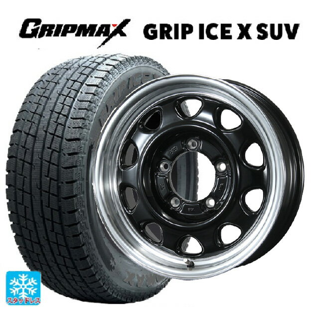 【6/11 1:59迄 全品ポイント5倍】スズキ ジムニーノマド(JC74W)用 195/80R15 107/105N グリップマックス グリップアイスX SUV ブラックレター トピー ランドフット SWZ グロスブラックリムポリッシュ 新品スタッドレスタイヤホイール 4本セット