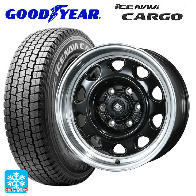 2025年製 195/80R15 107/105N グッドイヤー アイスナビ カーゴ # トピー ランドフット SWZ グロスブラックリムポリッシュ 15-6J 国産車用 スタッドレスタイヤホイール4本セット