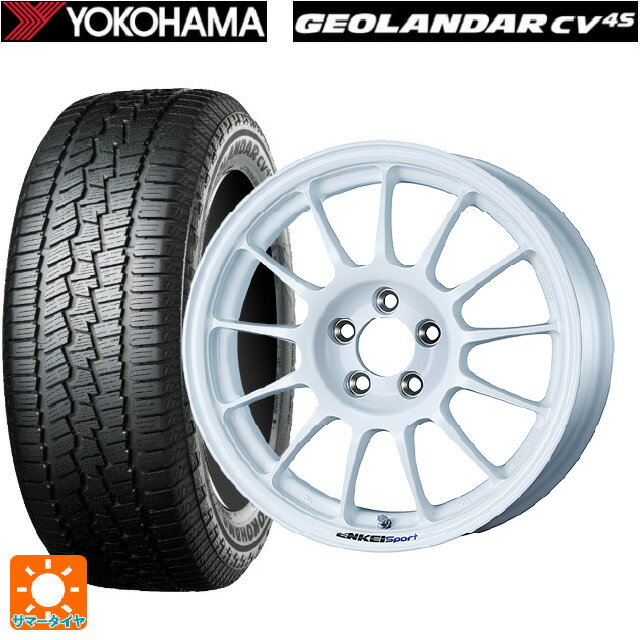 【6/20限定 全品P5倍＆クーポン】215/70R16 100H ヨコハマ ジオランダー CV G058 正規品 エンケイ エンケイスポーツ RC-T5 White 16-6.5J 国産車用 サマータイヤホイール4本セット