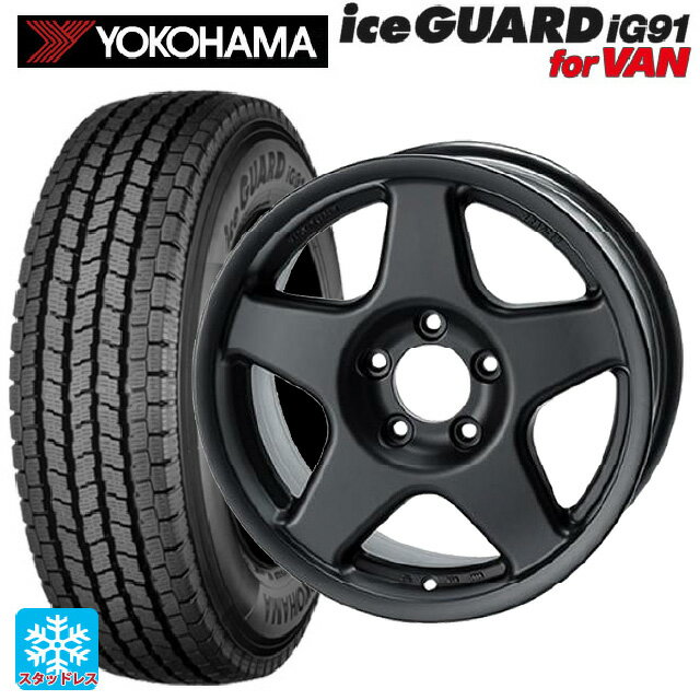 【6/20限定 全品P5倍＆クーポン】スズキ ジムニーノマド(JC74W)用 2024年製 225/75R16 118/116L ヨコハマ アイスガード IG91 for VAN 4×4エンジニアリング ブラッドレーV マットブラック 新品スタッドレスタイヤホイール 4本セット