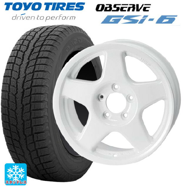 スズキ ジムニーシエラ(74系)用 225/70R16 103Q トーヨー オブザーブ GSI-6 4×4エンジニアリング ブラッドレーV パールホワイト 新品スタッドレスタイヤホイール 4本セット
