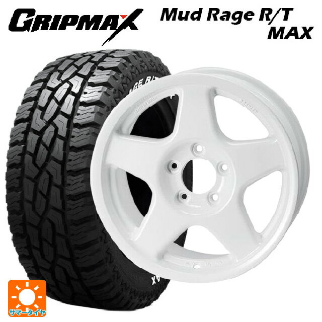 【6/22 20時〜 全品P5倍＆クーポン】スズキ ジムニーノマド(JC74W)用 225/70R16 102/99R グリップマックス マッドレイジ RTマックス ホワイトレター 4×4エンジニアリング ブラッドレーV パールホワイト 新品サマータイヤホイール 5本セット