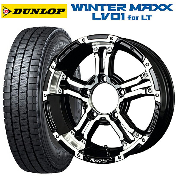 【6/22 20時〜 全品P5倍＆クーポン】スズキ ジムニーノマド(JC74W)用 225/75R16 118/116N ダンロップ ウィンターマックス LV01 for VAN レイズ チームデイトナ FDX-J DW 新品スタッドレスタイヤホイール 4本セット