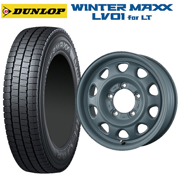 【6/15〜16限定 全品P5倍＆クーポン】スズキ ジムニー(64系)用 185/85R16 111/109N ダンロップ ウィンターマックス LV01 for VAN トピー ランドフット SWZ AF GRAY 新品スタッドレスタイヤホイール 5本セット