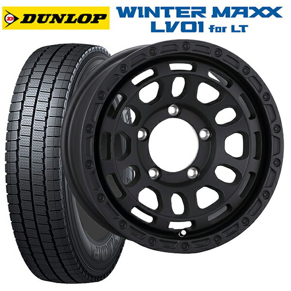 スズキ ジムニーノマド(JC74W)用 195/80R15 107/105N ダンロップ ウィンターマックス LV01 for VAN 阿部商会 ラ・ストラーダ ディスカバー WB 新品スタッドレスタイヤホイール 4本セット