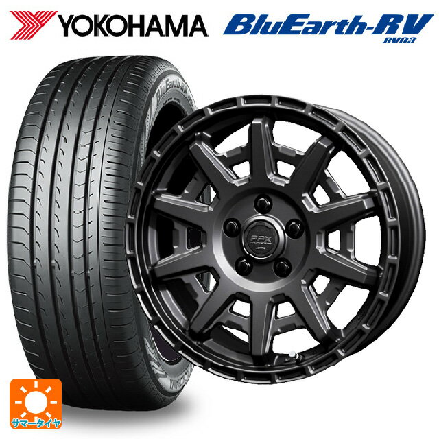 【6/22 20時〜 全品P5倍＆クーポン】トヨタ プリウス(50系)用 195/65R15 91H ヨコハマ ブルーアース RV03 # 共豊 PPX D10X マットダークガンメタリック 新品サマータイヤホイール 4本セット
