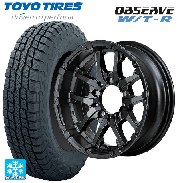 【6/20限定 全品P5倍＆クーポン】スズキ ジムニー(64系)用 185/85R16 105N トーヨー オブザーブ W/T-R エムアイディー ナイトロパワー M26 クロスファング バレルブラック/ドリルド 新品スタッドレスタイヤホイール 5本セット