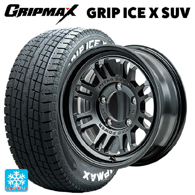 【6/22 20時〜 全品P5倍＆クーポン】スズキ ジムニーノマド(JC74W)用 2022年製 215/70R16 100Q グリップマックス グリップアイスX SUV ホワイトレター エムアイディー ナイトロパワー M16 アサルト セミグロスブラック 新品スタッドレスタイヤホイール 4本セット