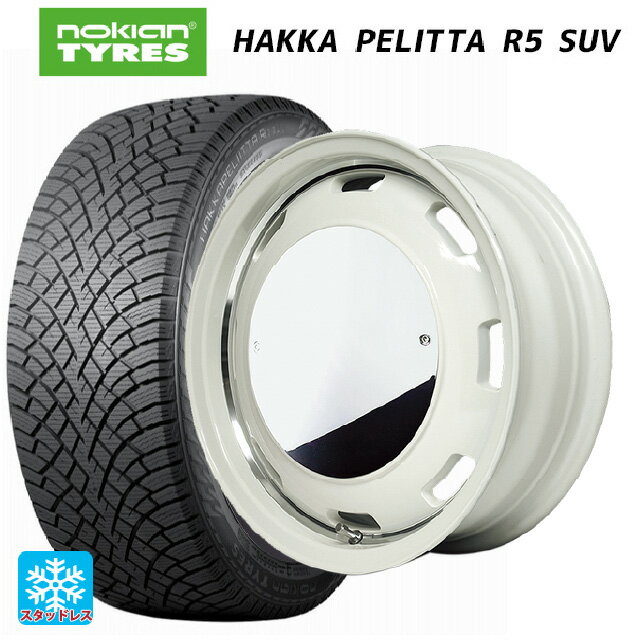 【6/22 20時〜 全品P5倍＆クーポン】スズキ ジムニー(64系)用 215/70R16 100R ノキアン ハッカペリッタR5 SUV エムアイディー ガルシア シスコムーン WH 新品スタッドレスタイヤホイール 5本セット