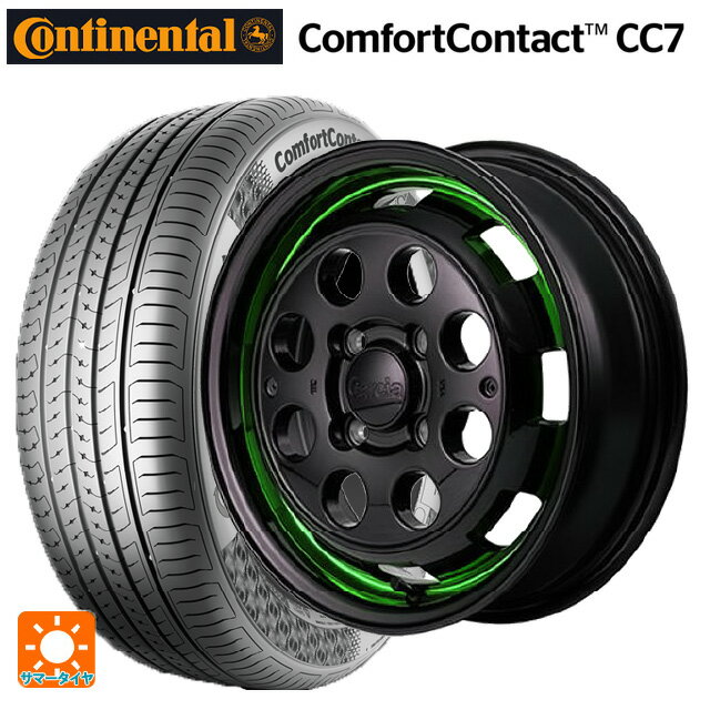 【6/15〜16限定 全品P5倍＆クーポン】ミツビシ デリカミニ(4WD車)(B3系)用 165/60R15 77H コンチネンタル コンフォートコンタクト CC7 正規品 エムアイディー ガルシア シスコポップ GREEN 新品サマータイヤホイール 4本セット