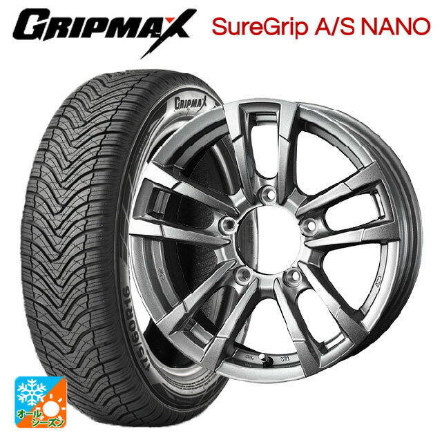 【6/22 20時〜 全品P5倍＆クーポン】スズキ ジムニー(64系)用 175/80R16 91S グリップマックス シュアグリップ A/S ナノ ブラックレター ウェッズ プロディータ HC2 メタリックシルバー 新品オールシーズンタイヤホイール 5本セット