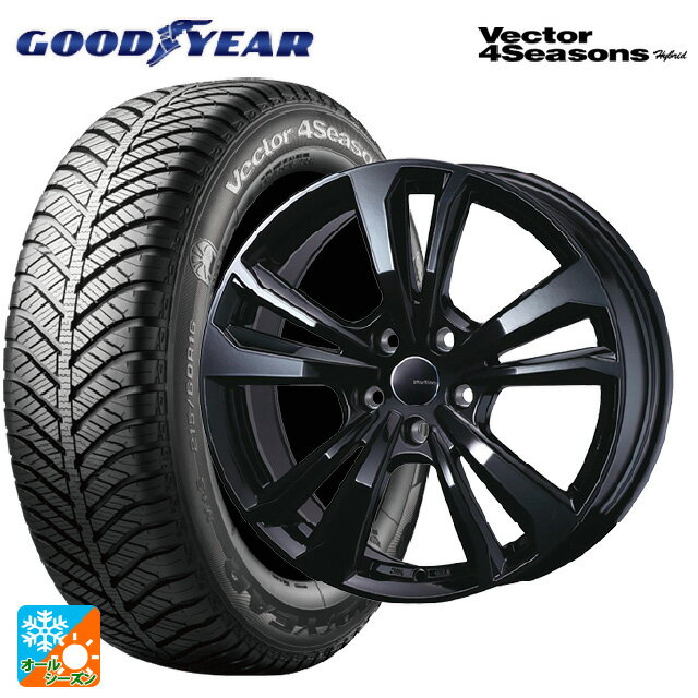 【6/22 20時〜 全品P5倍＆クーポン】BMW 2シリーズ グランツアラー(F46)用 225/45R18 91H グッドイヤー ベクターフォーシーズンズ ハイブリッド ティーエーエス スマートライン 365 ブラック 新品オールシーズンタイヤホイール 4本セット