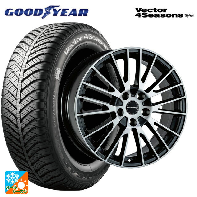 【6/22 20時〜 全品P5倍＆クーポン】BMW 3シリーズ(G20)用 225/45R18 91H グッドイヤー ベクターフォーシーズンズ ハイブリッド 阿部商会 ユーロデザイン カルヴァー ガンメタリック＋ポリッシュ 新品オールシーズンタイヤホイール 4本セット