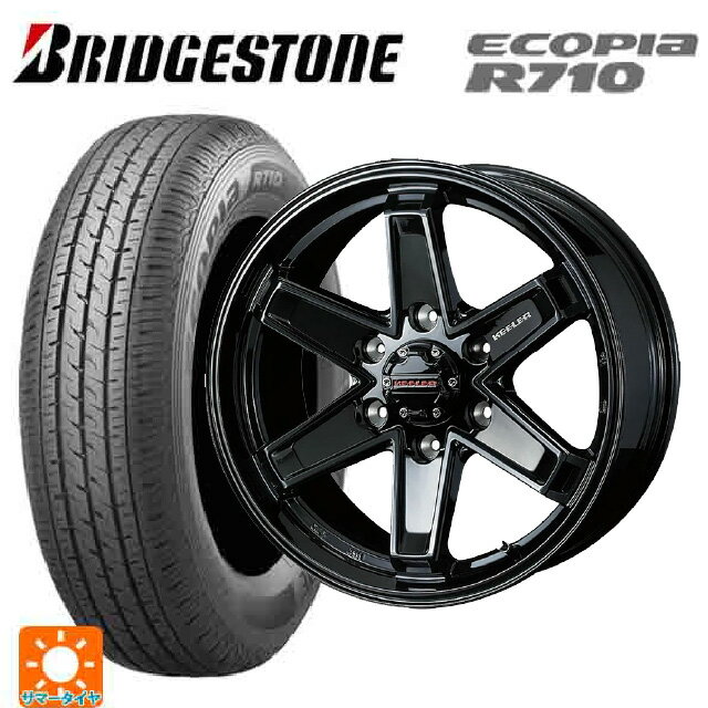 【10/17 23:59迄　最大3万円OFFクーポン】ニッサン NV350キャラバン(E26系)用 195/80R15 107/105N ブリヂストン エコピア R710 正規品 # ウェッズ キーラー タクティクス グロスブラック 新品サマータイヤホイール 4本セット