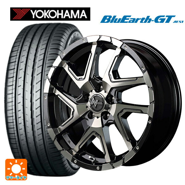 【6/20限定 全品P5倍＆クーポン】トヨタ プリウス(60系)用 195/60R17 90V ヨコハマ ブルーアースGT AE51 エムアイディー ナイトロパワーデリンジャー ブラックメタリックポリッシュ/ブラッククリア/フランジピアスドリルド 新品サマータイヤホイール 4本セット