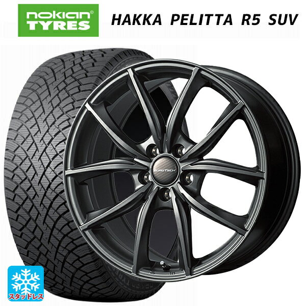 【6/15〜16限定 全品P5倍＆クーポン】マセラティ レヴァンテ(MLE30系)用 265/50R19 110R XL ノキアン ハッカペリッタR5 SUV ユーロテック MPライン マットチタニウム 新品スタッドレスタイヤホイール 4本セット
