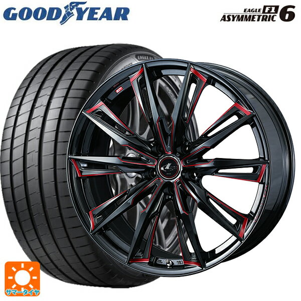 【6/22 20時〜 全品P5倍＆クーポン】トヨタ プリウス(60系)用 225/45R19 96W XL グッドイヤー イーグル F1 アシメトリック6 # ウェッズ レオニス GX BK/SC(RED) 新品サマータイヤホイール 4本セット