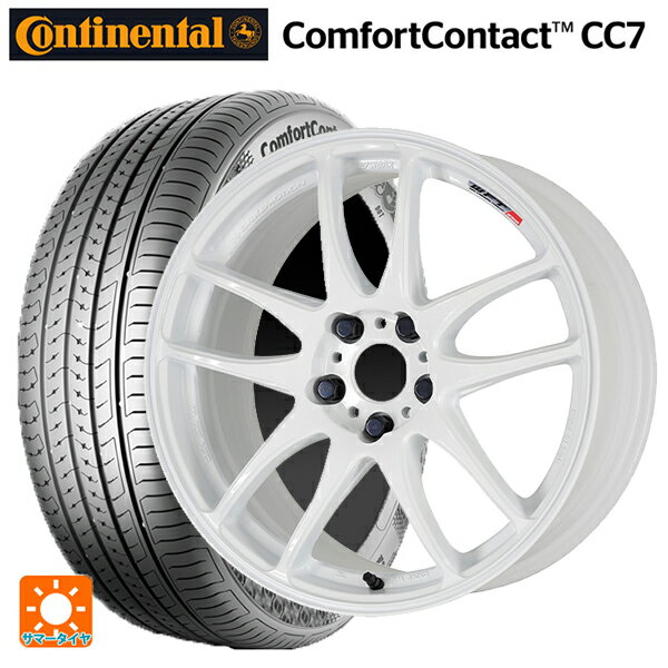 【6/15〜16限定 全品P5倍＆クーポン】トヨタ アルファード(30系)用 225/60R17 99V コンチネンタル コンフォートコンタクト CC7 正規品 ワーク エモーション CR極 WHT 新品サマータイヤホイール 4本セット