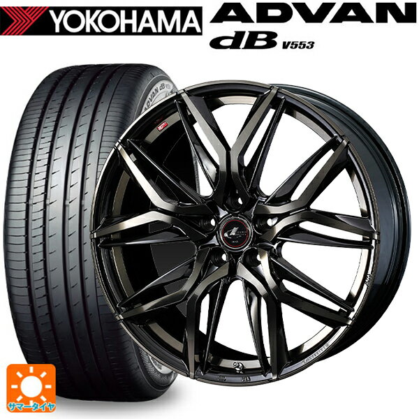 【6/22 20時〜 全品P5倍＆クーポン】トヨタ プリウス(60系)用 225/45R19 96W XL ヨコハマ アドバンデシベル V553 正規品 ウェッズ レオニス LM PBMC/TI 新品サマータイヤホイール 4本セット