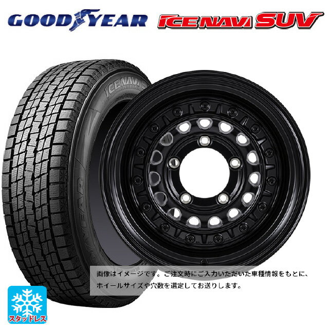 スズキ ジムニーシエラ(74系)用 2024年製 215/70R16 100Q グッドイヤー アイスナビ SUV # ジャパン三陽 ハイブロック ターマー サテンブラック 新品スタッドレスタイヤホイール 5本セット