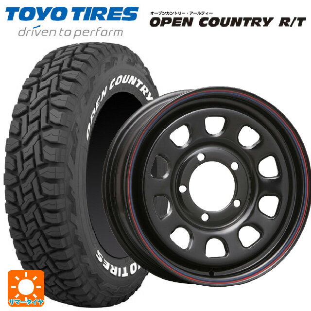 【6/22 20時〜 全品P5倍＆クーポン】スズキ ジムニーシエラ(74系)用 235/70R16 106Q トーヨー オープンカントリー RT ホワイトレター モリタ デイトナズ ブラック(レッド/ブルーライン) 新品サマータイヤホイール 5本セット