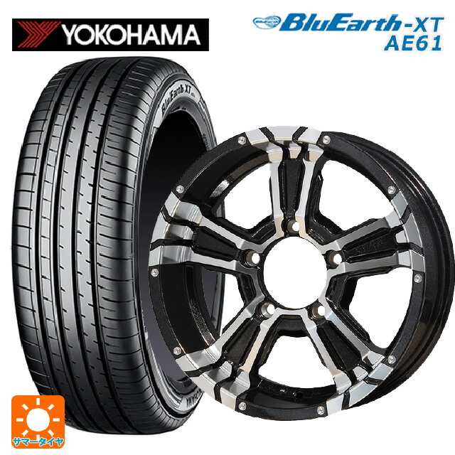 【6/22 20時〜 全品P5倍＆クーポン】スズキ ジムニーノマド(JC74W)用 215/70R16 100H ヨコハマ ブルーアースXT AE61 エムアイディー ナイトロパワー クロスクロウ ブラックメタリック＋ミラーカット 新品サマータイヤホイール 5本セット