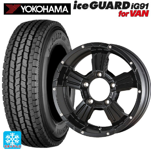 【6/22 20時〜 全品P5倍＆クーポン】スズキ ジムニー(64系)用 185/85R16 111/109L ヨコハマ アイスガード IG91 for VAN エムアイディー ナイトロパワー クロスクロウ # セミグロスブラック＋ピアスドリルド 新品スタッドレスタイヤホイール 5本セット