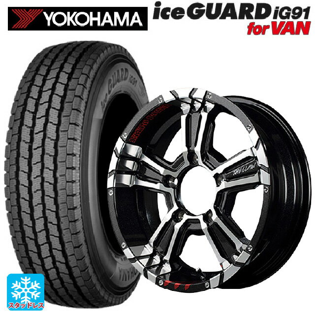 スズキ ジムニーノマド(JC74W)用 225/70R16 117/115L ヨコハマ アイスガード IG91 for VAN エムアイディー ナイトロパワー クロスクロウ グラフィティエディション ブラックメタリック＋ミラーカット/グラフィティ 新品スタッドレスタイヤホイール 5本セット
