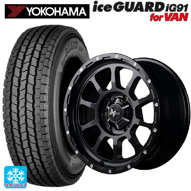 【6/20限定 全品P5倍＆クーポン】スズキ ジムニーノマド(JC74W)用 2024年製 225/75R16 118/116L ヨコハマ アイスガード IG91 for VAN エムアイディー ナイトロパワー M10パーシング セミグロスブラック／マシニング 新品スタッドレスタイヤホイール 4本セット