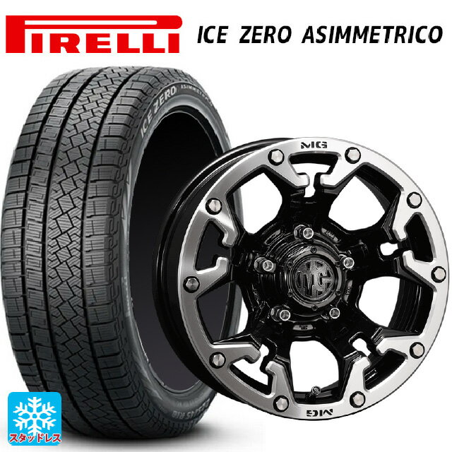 【6/15〜16限定 全品P5倍＆クーポン】トヨタ プリウス(60系)用 195/60R17 90H ピレリ アイスゼロ アシンメトリコ 正規品 クリムソン MG ゴーレム ブラック×マシニングリップ 新品スタッドレスタイヤホイール 4本セット