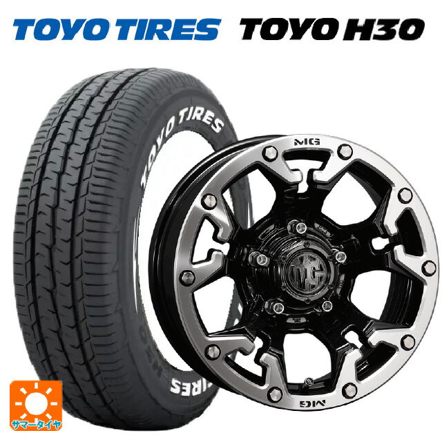 【7/4 20時〜 最大3万円OFFクーポン】215/65R16 109/107R トーヨー H30 ホワイトレター クリムソン MG ゴーレム ブラック×マシニングリップ 16-6J 国産車用 サマータイヤホイール4本セット
