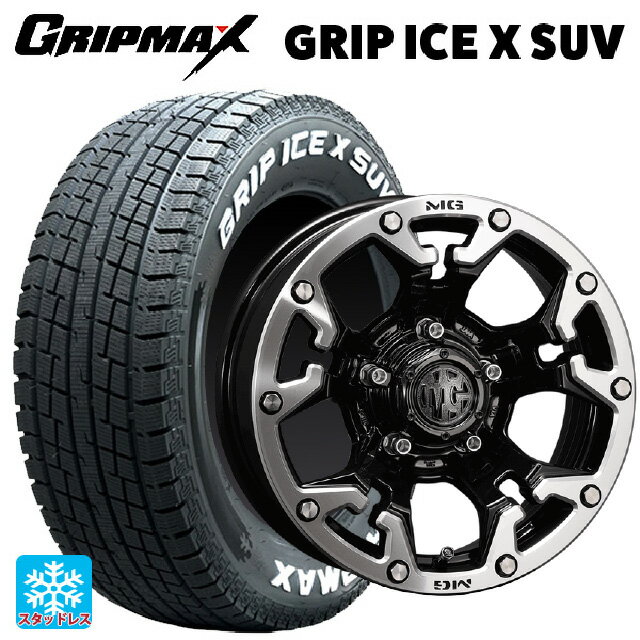 スズキ ジムニー(64系)用 175/80R16 91Q グリップマックス グリップアイスX SUV ホワイトレター # クリムソン MG ゴーレム ブラック×マシニングリップ 新品スタッドレスタイヤホイール 4本セット