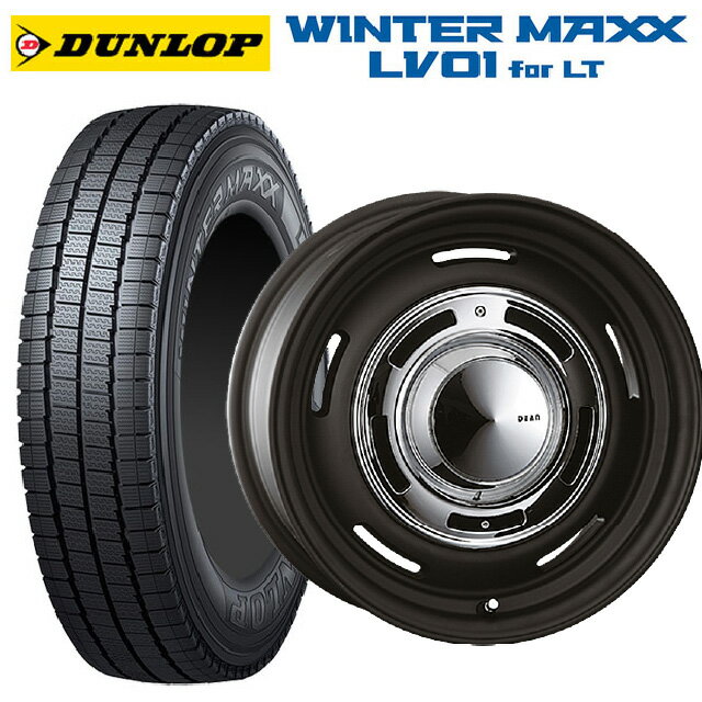 【6/15〜16限定 全品P5倍＆クーポン】スズキ ジムニーシエラ(74系)用 225/75R16 118/116N ダンロップ ウィンターマックス LV01 for VAN クリムソン ディーン クロスカントリー # マットブラック 新品スタッドレスタイヤホイール 5本セット