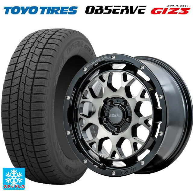 【6/20限定 全品P5倍＆クーポン】トヨタ プリウス(60系)用 195/60R17 90Q トーヨー オブザーブ ガリットギズ3 レイズ チームデイトナ M9+ BEL 新品スタッドレスタイヤホイール 4本セット
