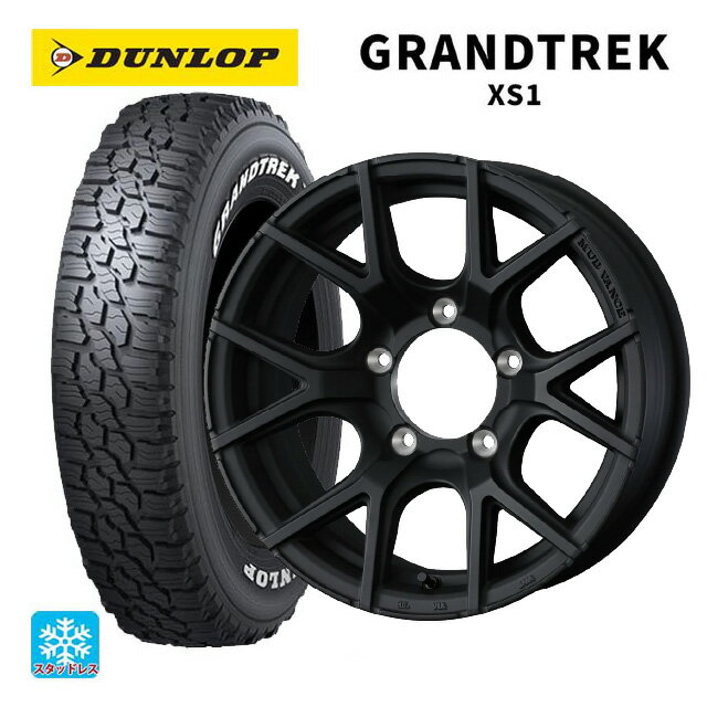 スズキ ジムニーノマド(JC74W)用 215/70R16 100/97N ダンロップ グラントレックXS1 ホワイトレター ウェッズ マッドヴァンス SD FMBK 新品スタッドレスタイヤホイール 4本セット