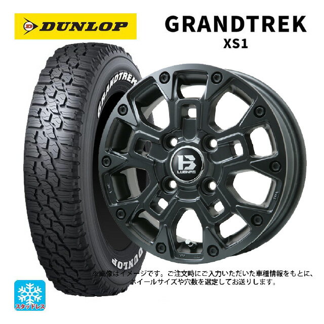 スズキ ジムニーノマド(JC74W)用 215/70R16 100/97N ダンロップ グラントレックXS1 ホワイトレター ビックウェイ ビーラグナス ビーアールディー マットブラック 新品スタッドレスタイヤホイール 4本セット