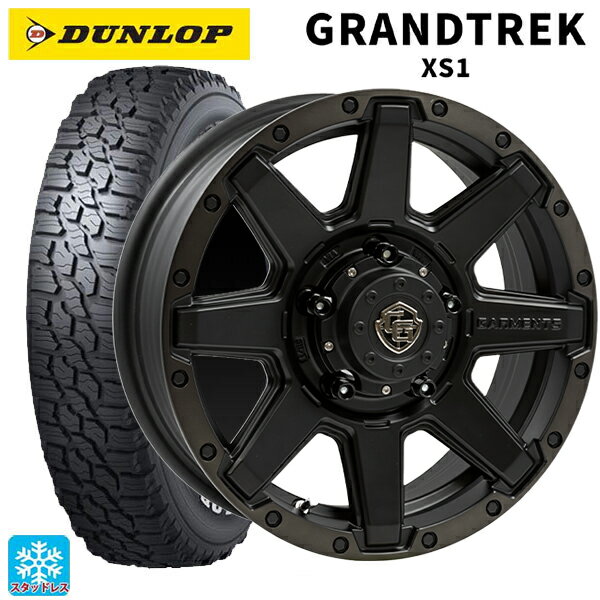 【6/22 20時〜 全品P5倍＆クーポン】スズキ ジムニー(64系)用 185/85R16 105/103L ダンロップ グラントレックXS1 ホワイトレター ウェッズ クロスオーバー ガーメンツ スタイルU マットブラッククリア 新品スタッドレスタイヤホイール 4本セット
