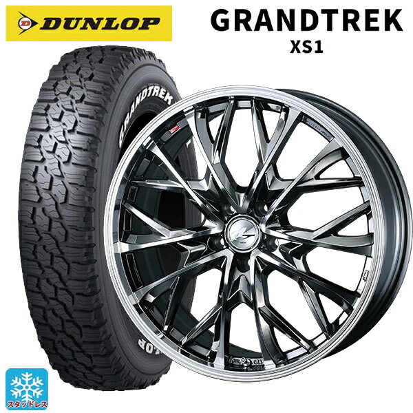 ミツビシ デリカD:5(3DA系)用 215/70R16 100/97N ダンロップ グラントレックXS1 ホワイトレター ウェッズ レオニス MV ブラックメタルコートミラーカット 新品スタッドレスタイヤホイール 4本セット