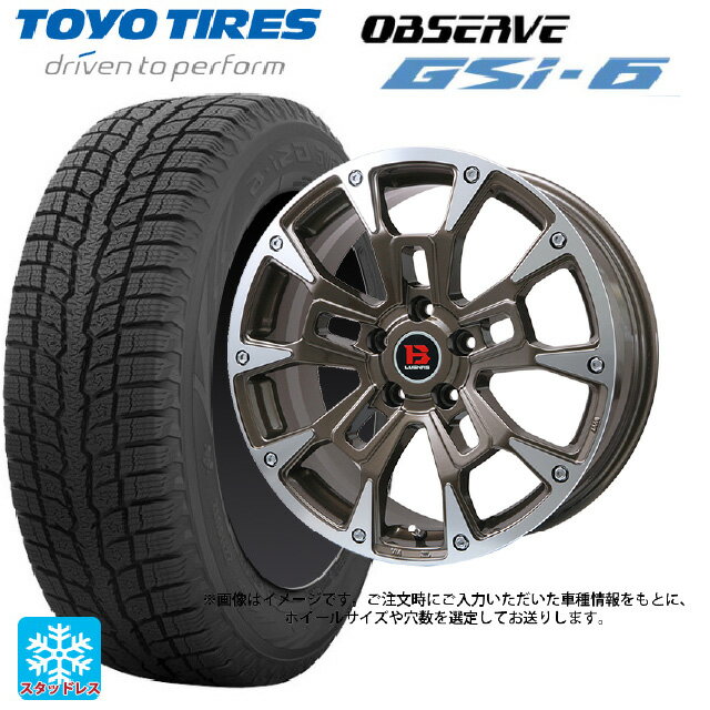 【6/20限定 全品P5倍＆クーポン】スズキ ジムニーノマド(JC74W)用 195/80R15 96Q トーヨー オブザーブ GSI-6 ビックウェイ ビーラグナス ビーアールディー ブロンズポリッシュ 新品スタッドレスタイヤホイール 4本セット